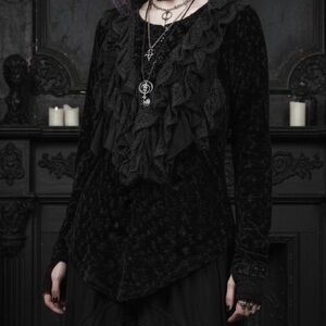 Wimsy Goth Ruffled mystical forest fairy ladies top.